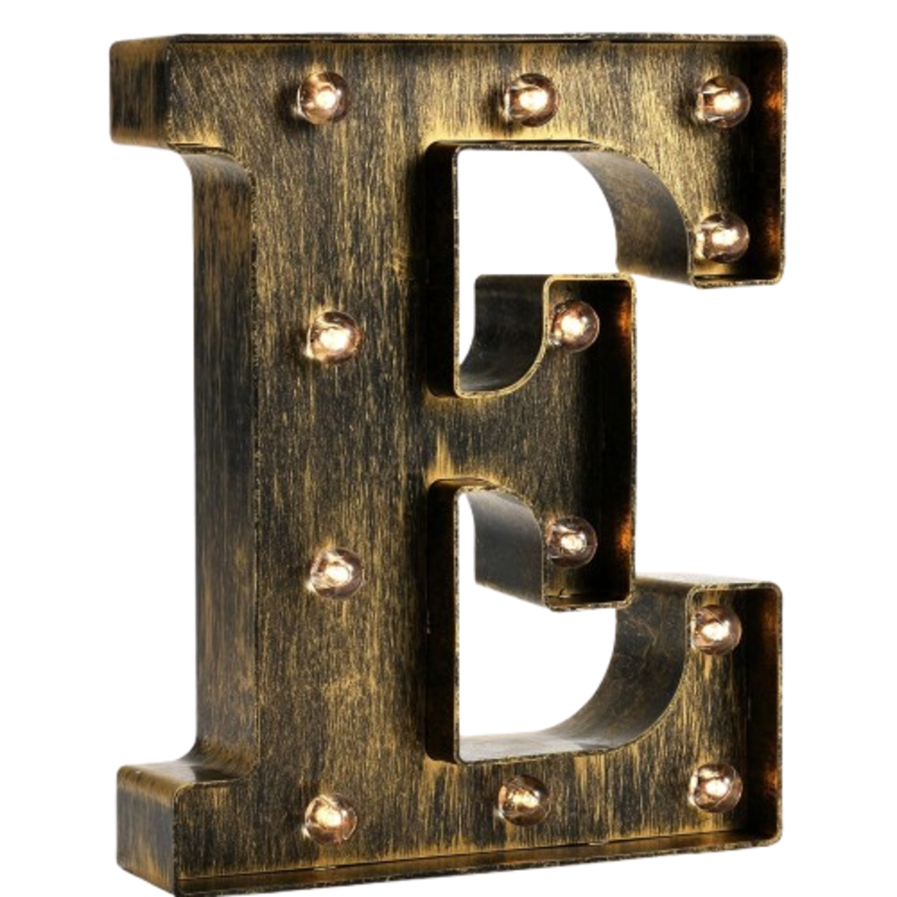 Golden Black LED Marquee Letter Light – Vintage Industrial Alphabet Light Sign for Home, Wedding & Party Decor